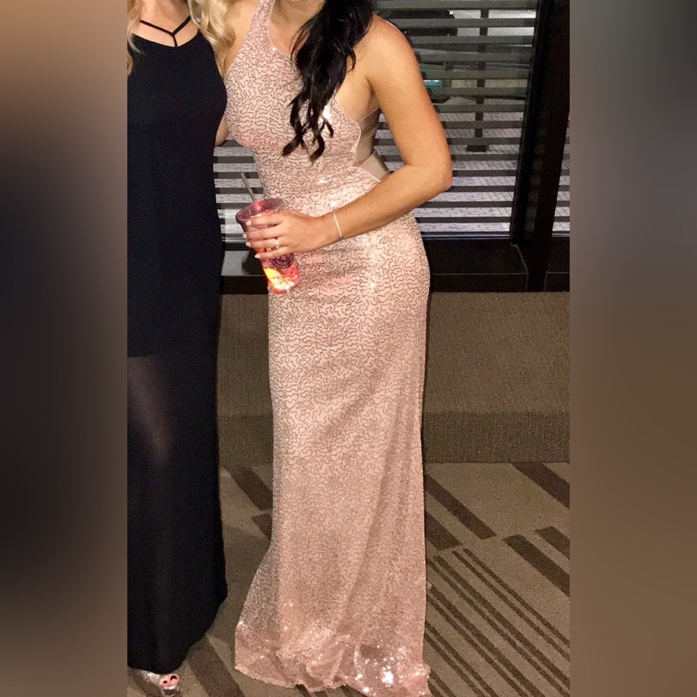 Long gold glitter gown